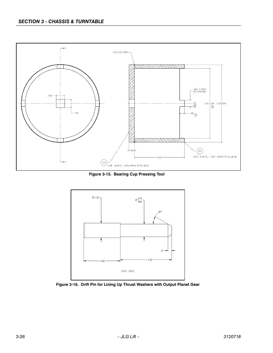 Bearing cup pressing tool -26 | JLG 660SJ ANSI Service Manual User Manual | Page 80 / 322