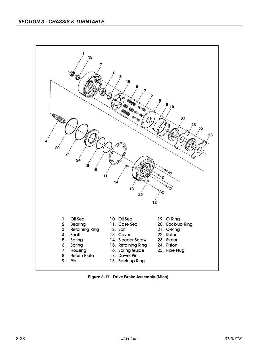 Drive brake assembly (mico) -28 | JLG 660SJ ANSI Service Manual User Manual | Page 82 / 322