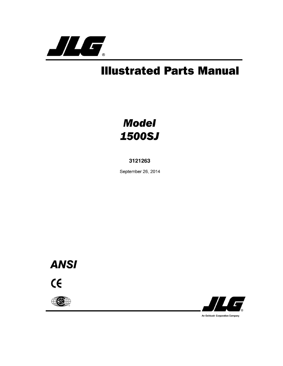 JLG 1500SJ Parts Manual User Manual | 344 pages