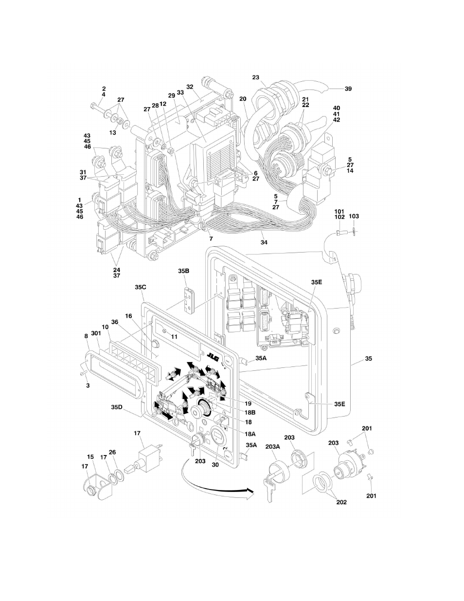 Figure 2-17. ground controls installation | JLG 1500SJ Parts Manual User Manual | Page 110 / 344