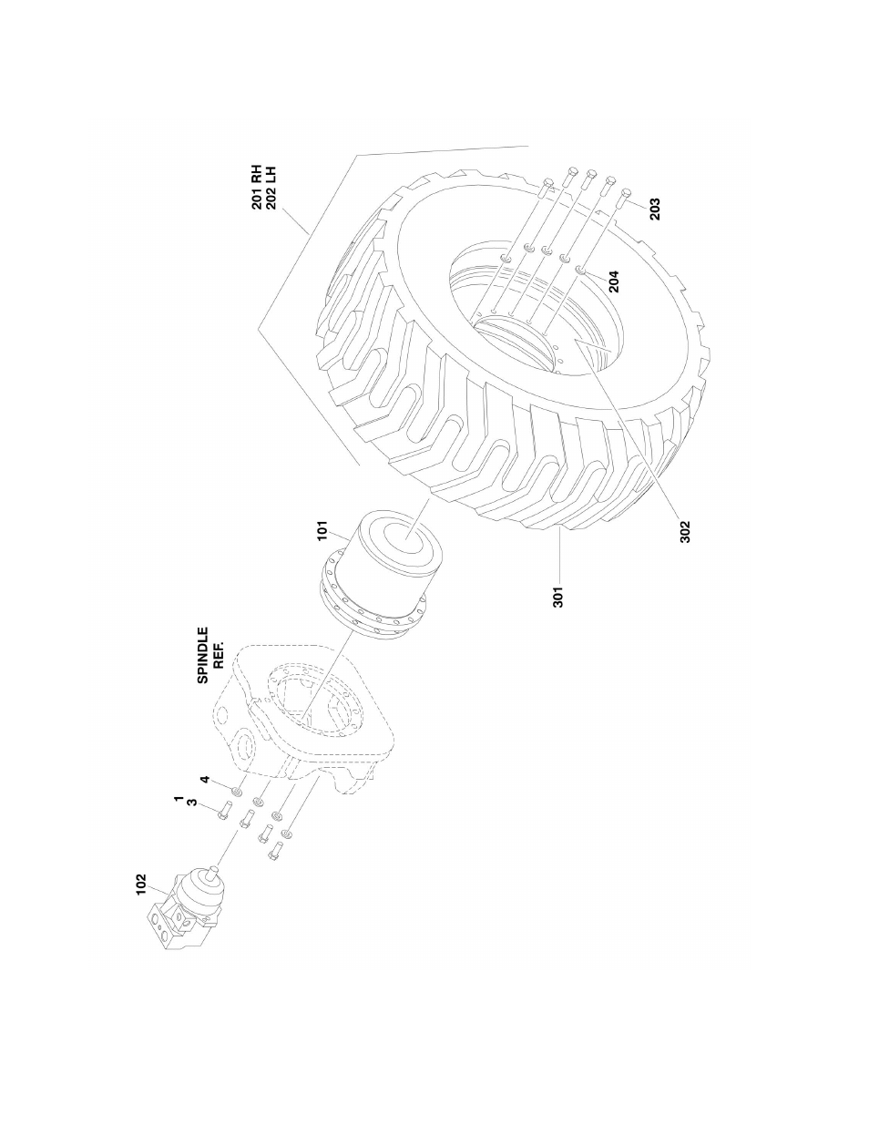 Figure 1-3. tire and wheel drive installation | JLG 1500SJ Parts Manual User Manual | Page 14 / 344