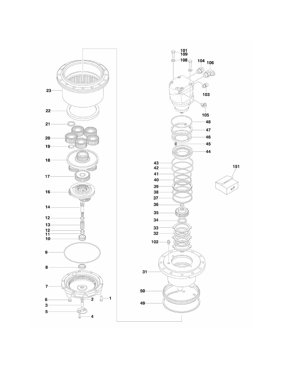 Figure 1-4. drive hub assembly - bonfiglioli | JLG 1500SJ Parts Manual User Manual | Page 16 / 344