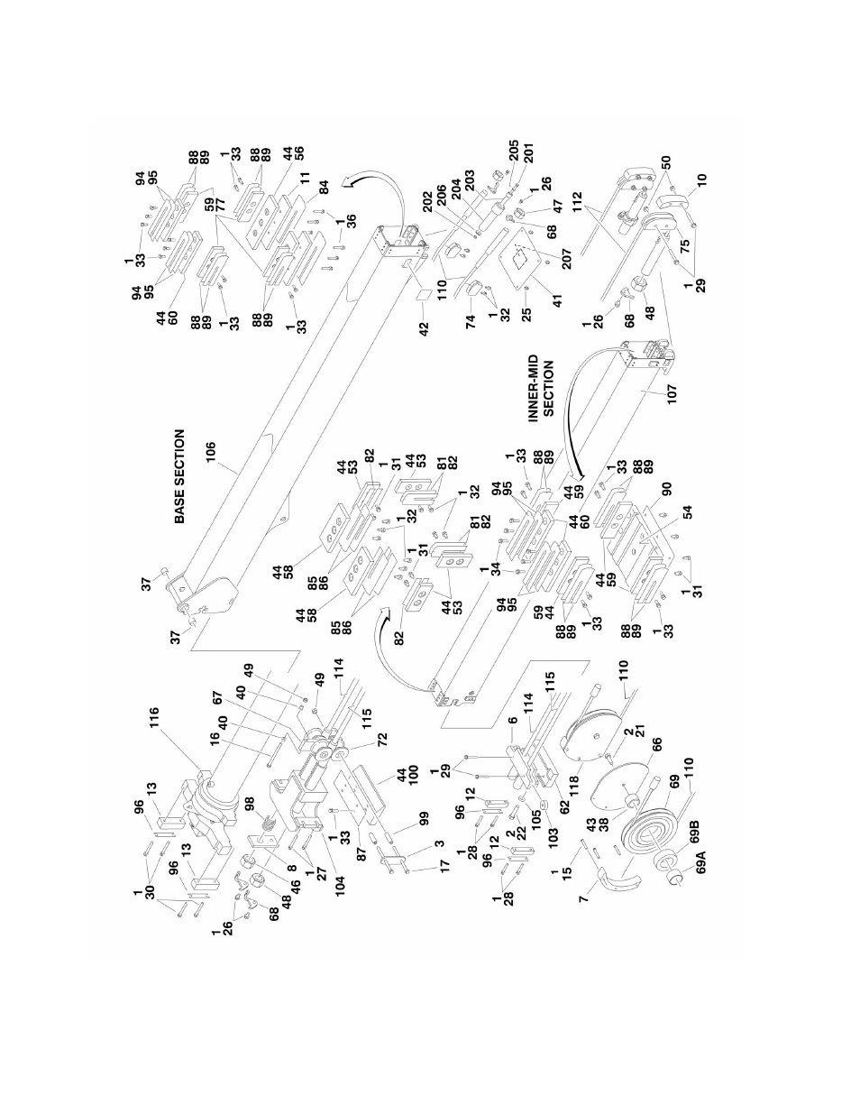 Figure 3-2. boom assembly | JLG 1500SJ Parts Manual User Manual | Page 160 / 344