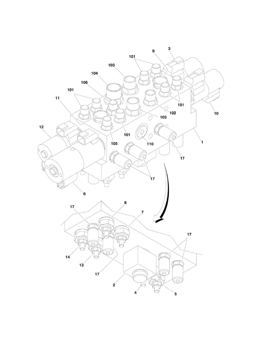 Figure 3-9. jib valve assembly | JLG 1500SJ Parts Manual User Manual | Page 186 / 344