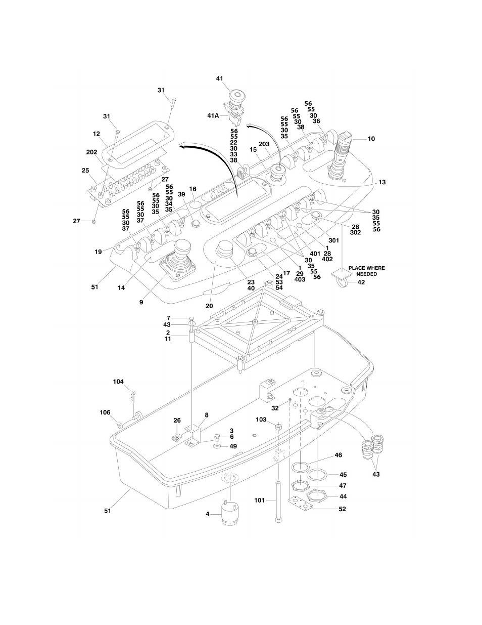 Figure 4-4. platform console assembly | JLG 1500SJ Parts Manual User Manual | Page 204 / 344