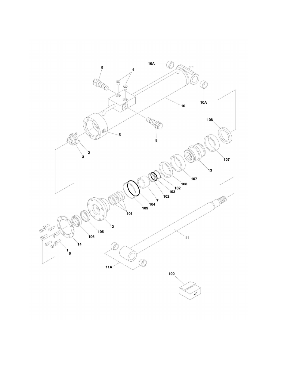 Figure 5-3. level (jib) cylinder assembly | JLG 1500SJ Parts Manual User Manual | Page 226 / 344