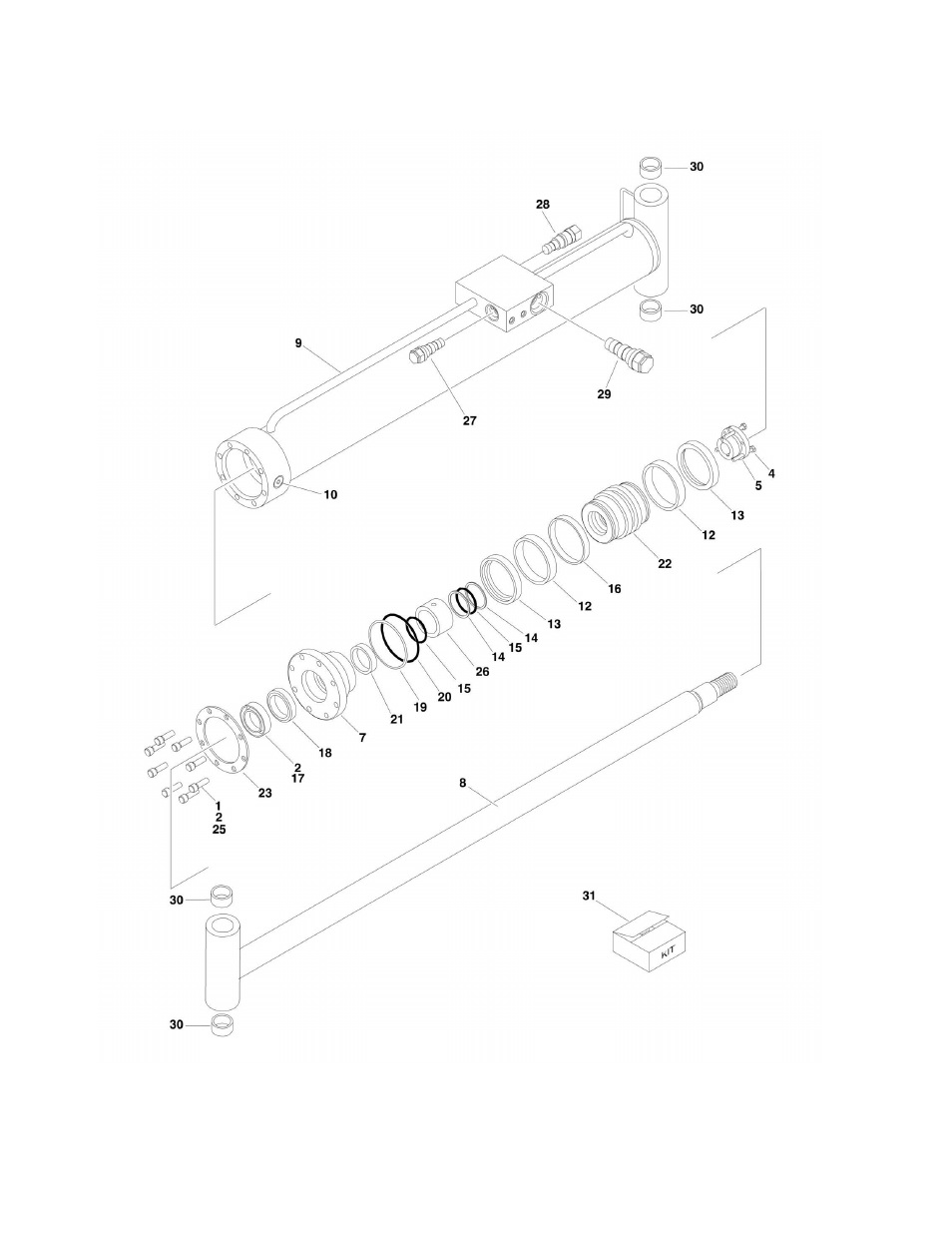 Figure 5-5. lift (boom) cylinder assembly | JLG 1500SJ Parts Manual User Manual | Page 230 / 344