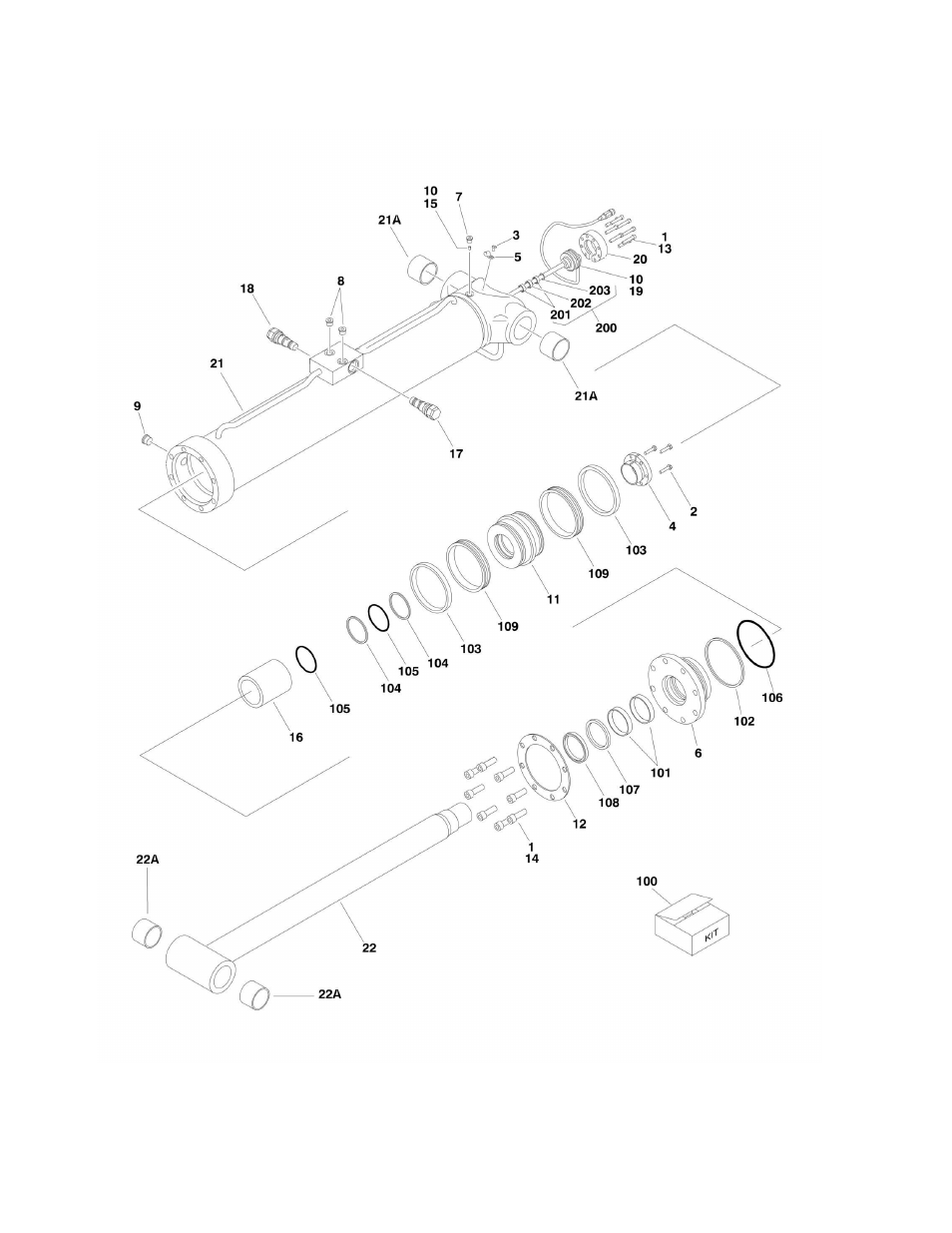 Figure 5-6. lift (jib) cylinder assembly | JLG 1500SJ Parts Manual User Manual | Page 232 / 344