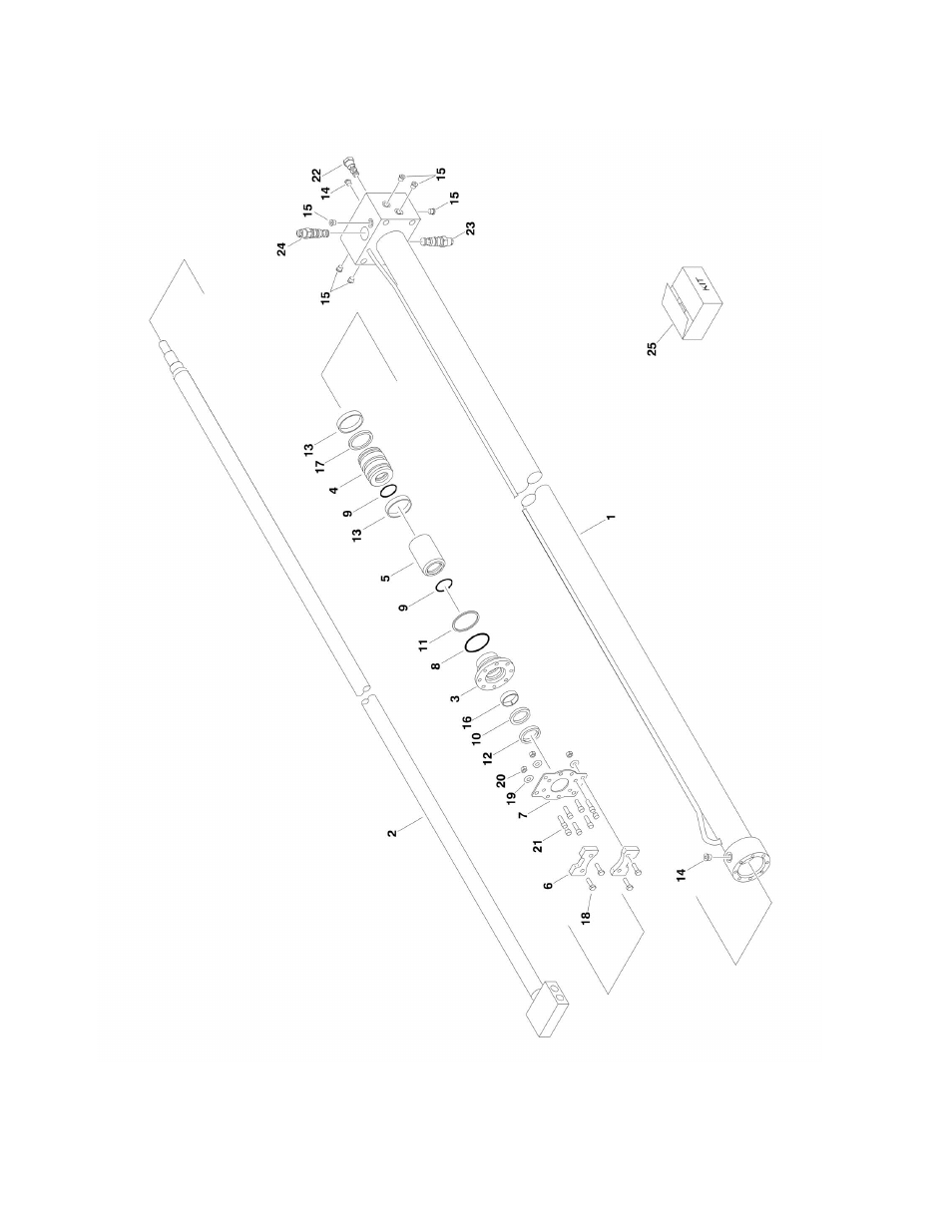 Figure 5-9. telescope (jib) cylinder assembly | JLG 1500SJ Parts Manual User Manual | Page 238 / 344