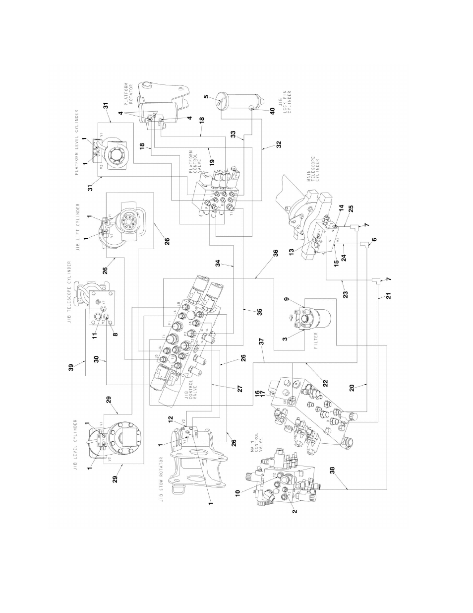 Figure 6-1. hydraulic diagram - boom | JLG 1500SJ Parts Manual User Manual | Page 244 / 344