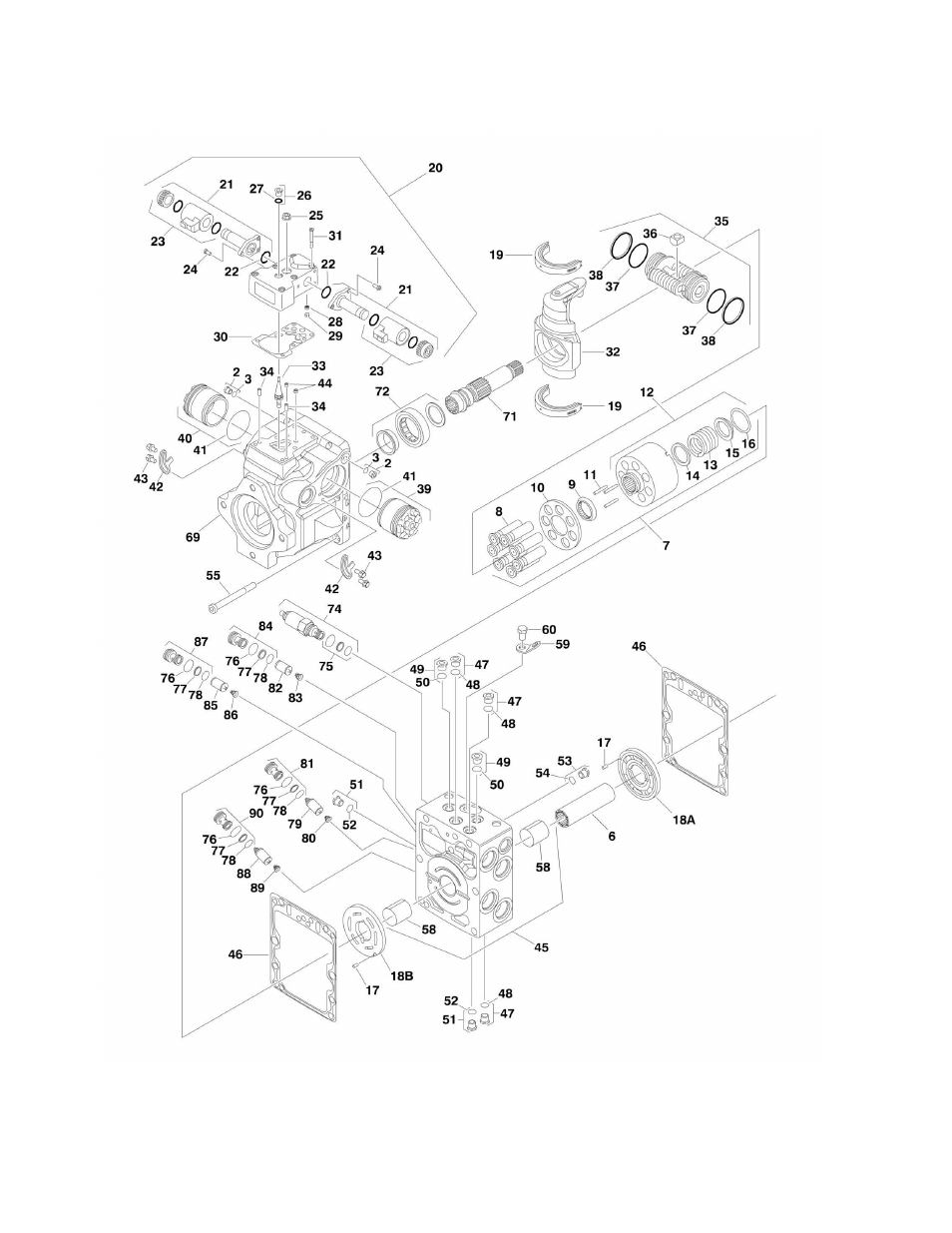 Figure 2-10. pump assembly (sauer tandem) | JLG 1500SJ Parts Manual User Manual | Page 90 / 344