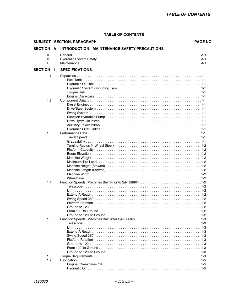 JLG 120HX ANSI Service Manual User Manual | Page 5 / 114