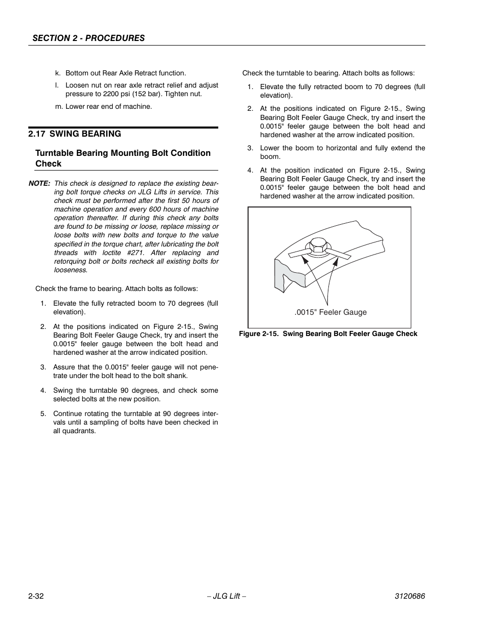 17 swing bearing, Swing bearing -32 | JLG 120HX ANSI Service Manual User Manual | Page 52 / 114