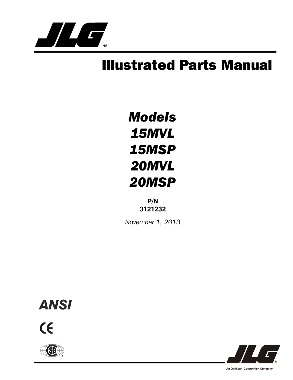 JLG 15/20MSP Parts Manual User Manual | 140 pages