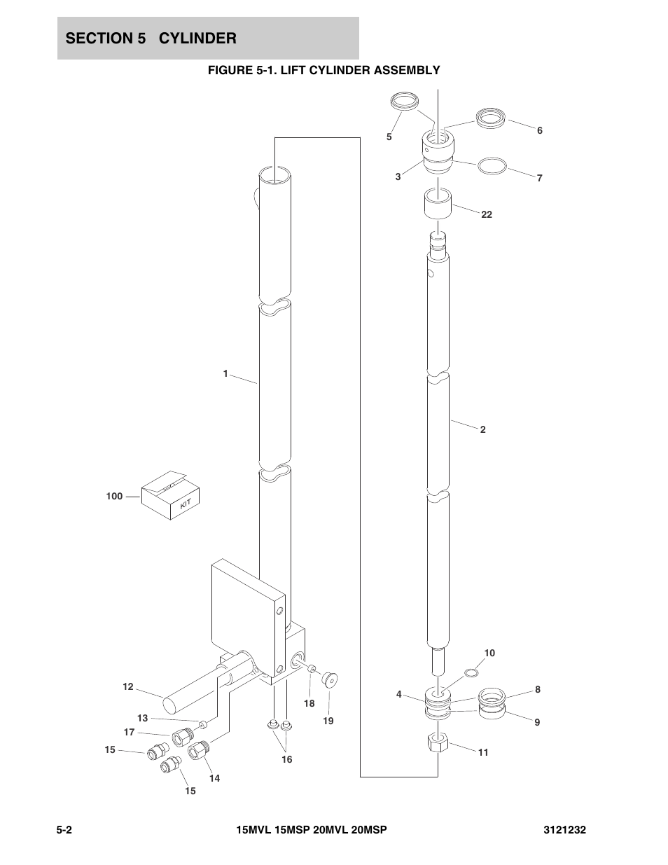 Figure 5-1. lift cylinder assembly | JLG 15/20MSP Parts Manual User Manual | Page 102 / 140
