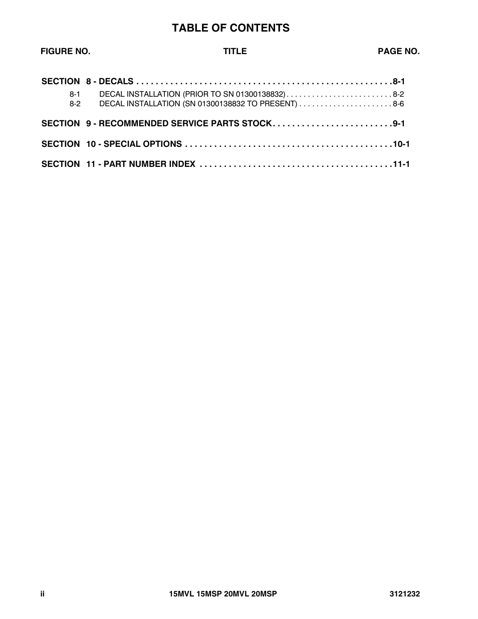 JLG 15/20MSP Parts Manual User Manual | Page 6 / 140
