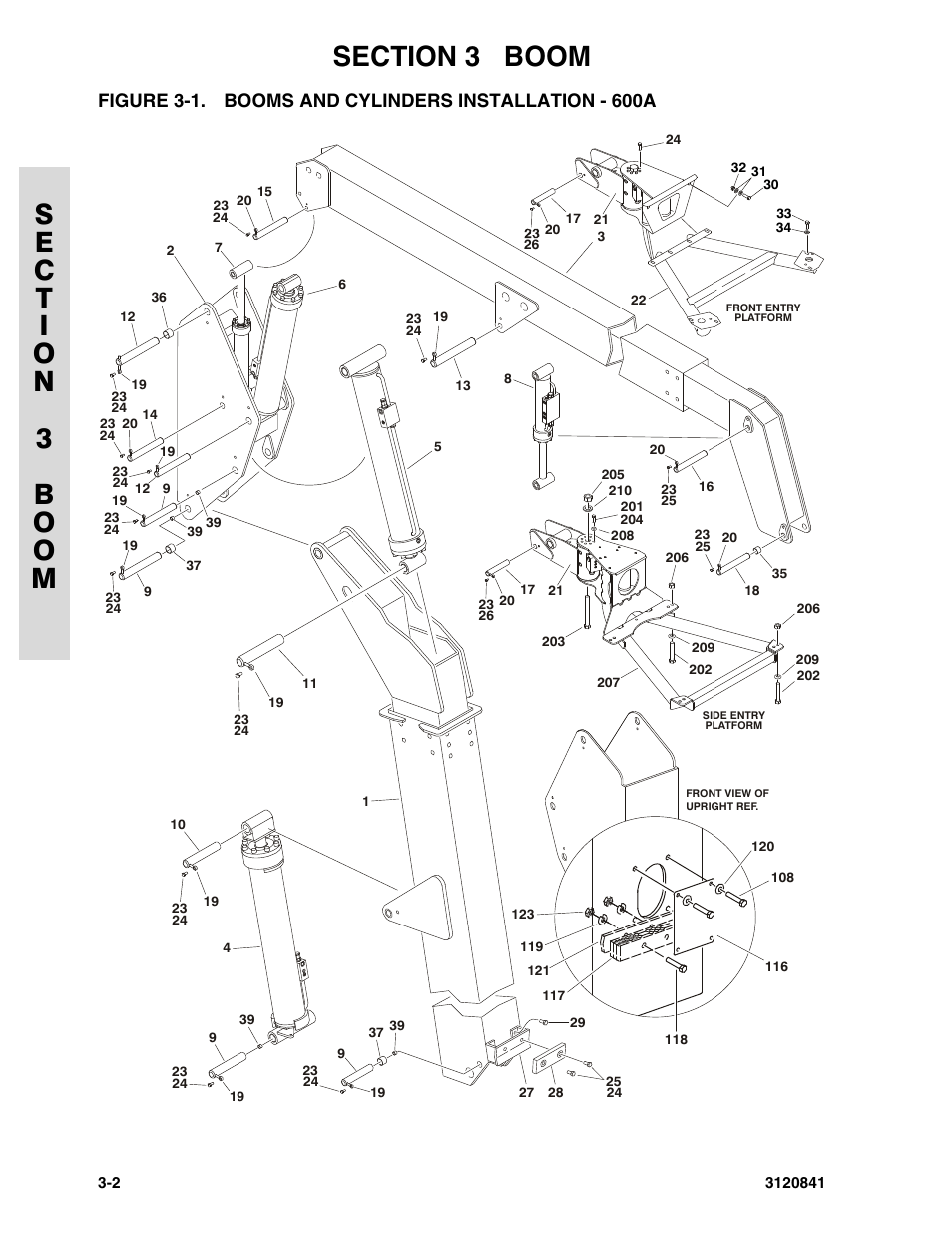 Booms and cylinders installation - 600a -2 | JLG 600A_AJ Parts Manual User Manual | Page 112 / 312