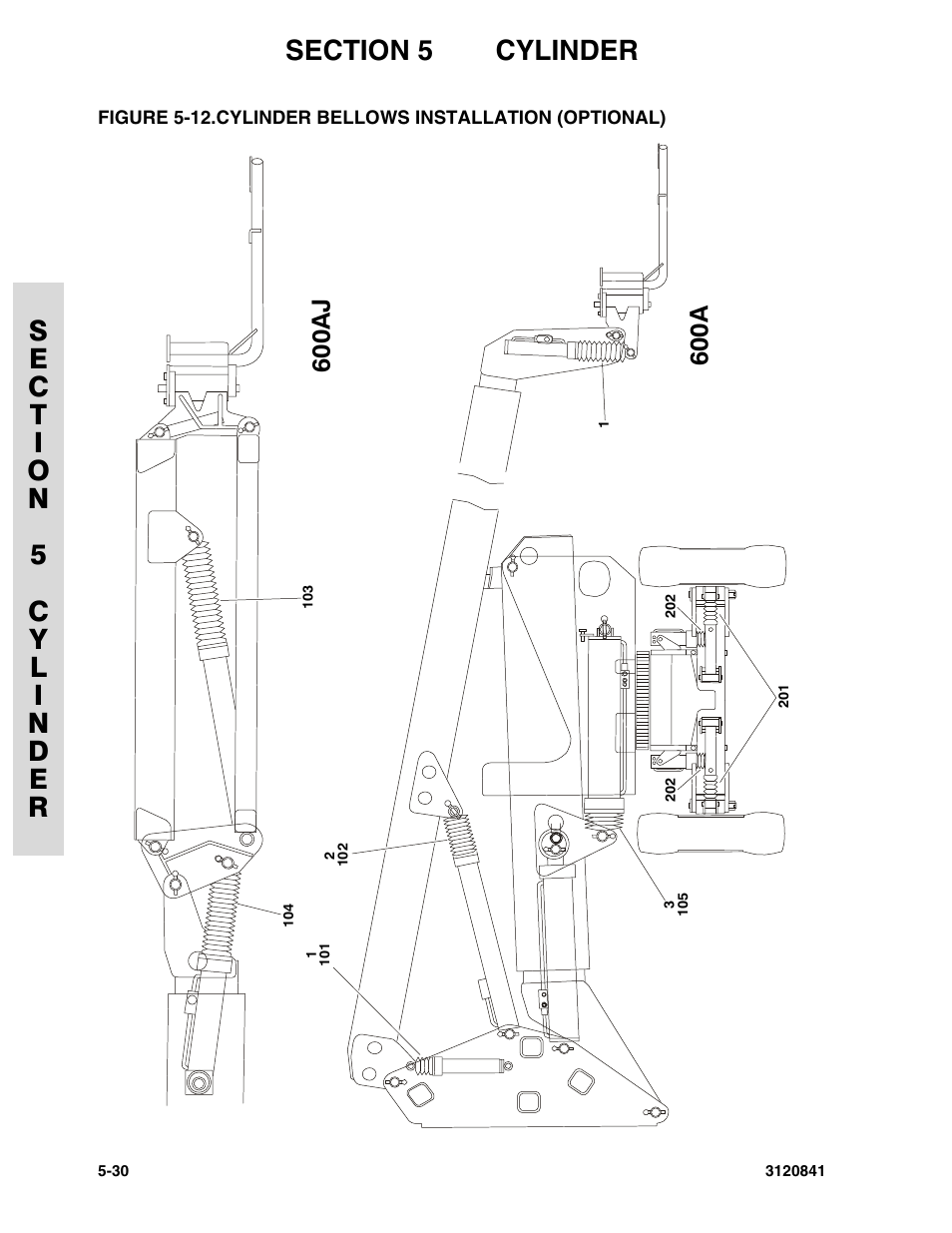 Cylinder bellows installation (optional) -30 | JLG 600A_AJ Parts Manual User Manual | Page 218 / 312