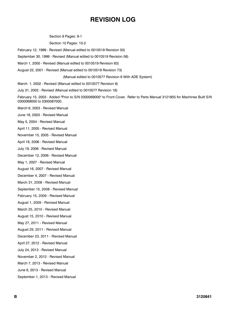 Revision log | JLG 600A_AJ Parts Manual User Manual | Page 4 / 312