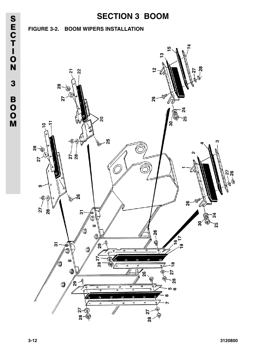 Figure 3-2. boom wipers installation, Boom wipers installation -12 | JLG 80HX_HX+6 Parts Manual User Manual | Page 212 / 380