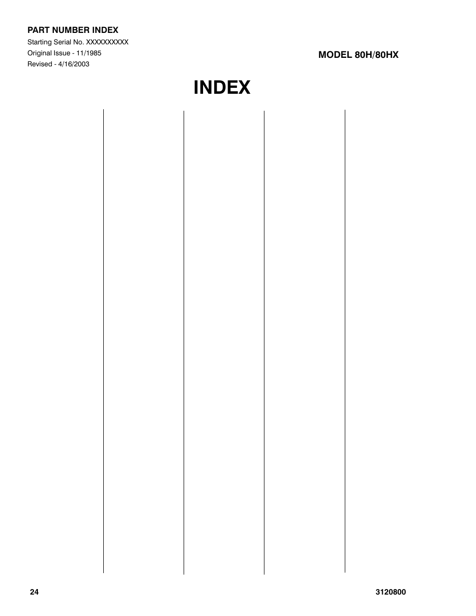 Index | JLG 80HX_HX+6 Parts Manual User Manual | Page 378 / 380