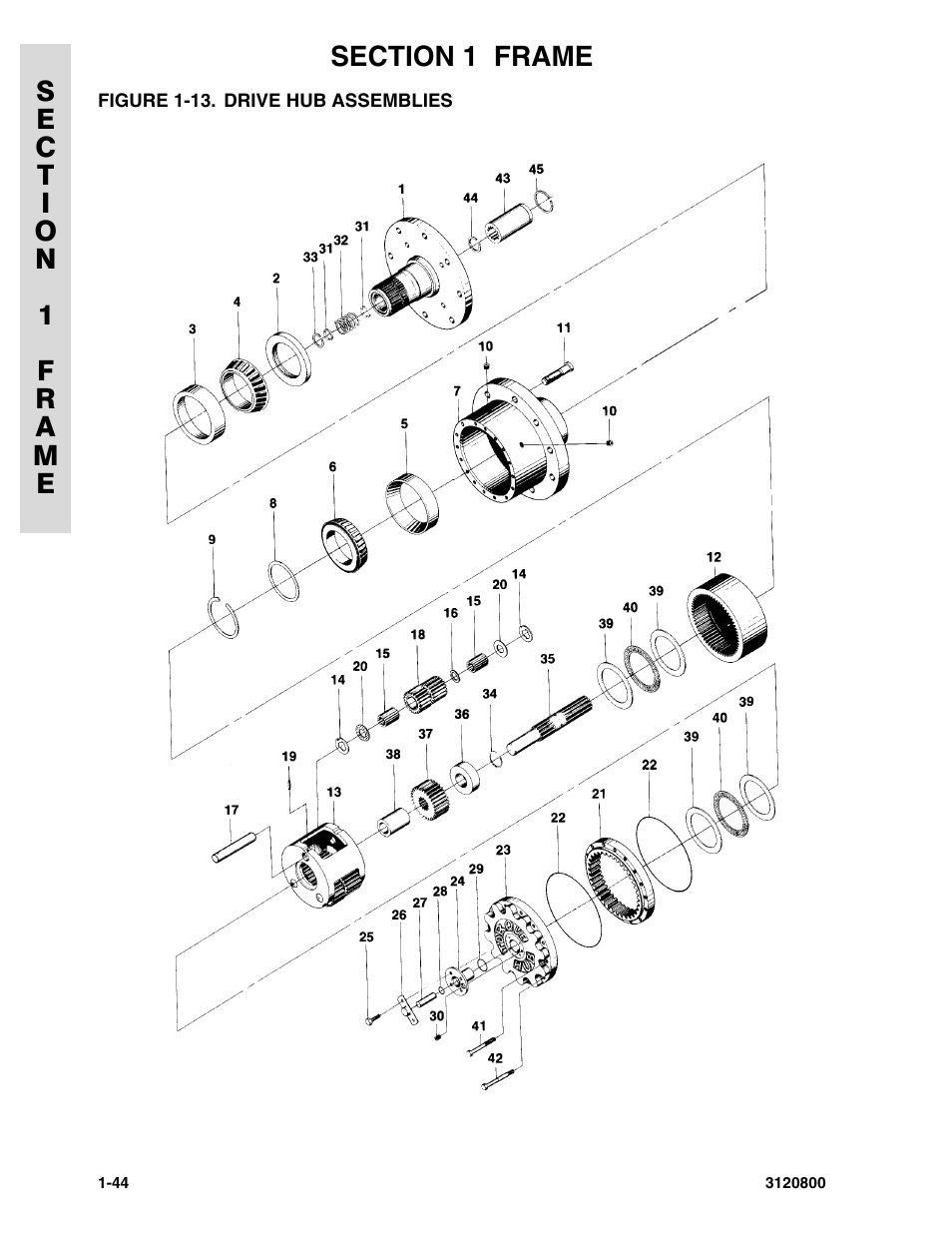 Figure 1-13. drive hub assemblies | JLG 80HX_HX+6 Parts Manual User Manual | Page 52 / 380