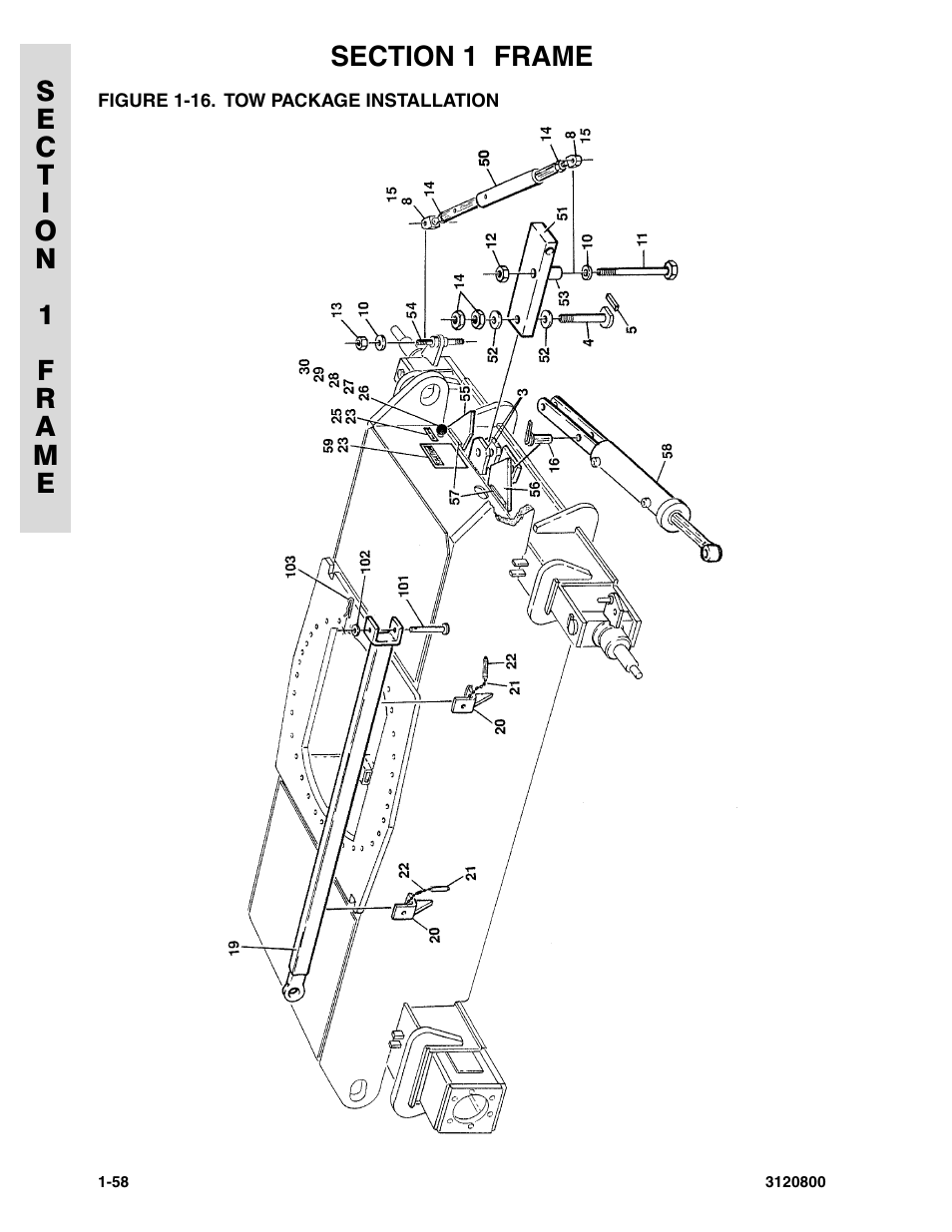 Figure 1-16. tow package installation | JLG 80HX_HX+6 Parts Manual User Manual | Page 66 / 380