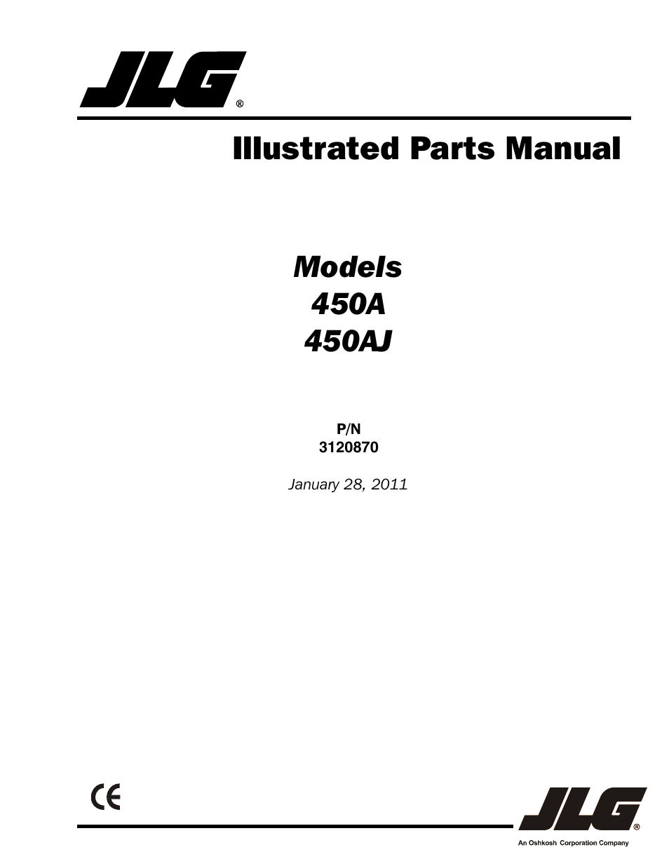 JLG 450AJ Parts Manual User Manual | 212 pages