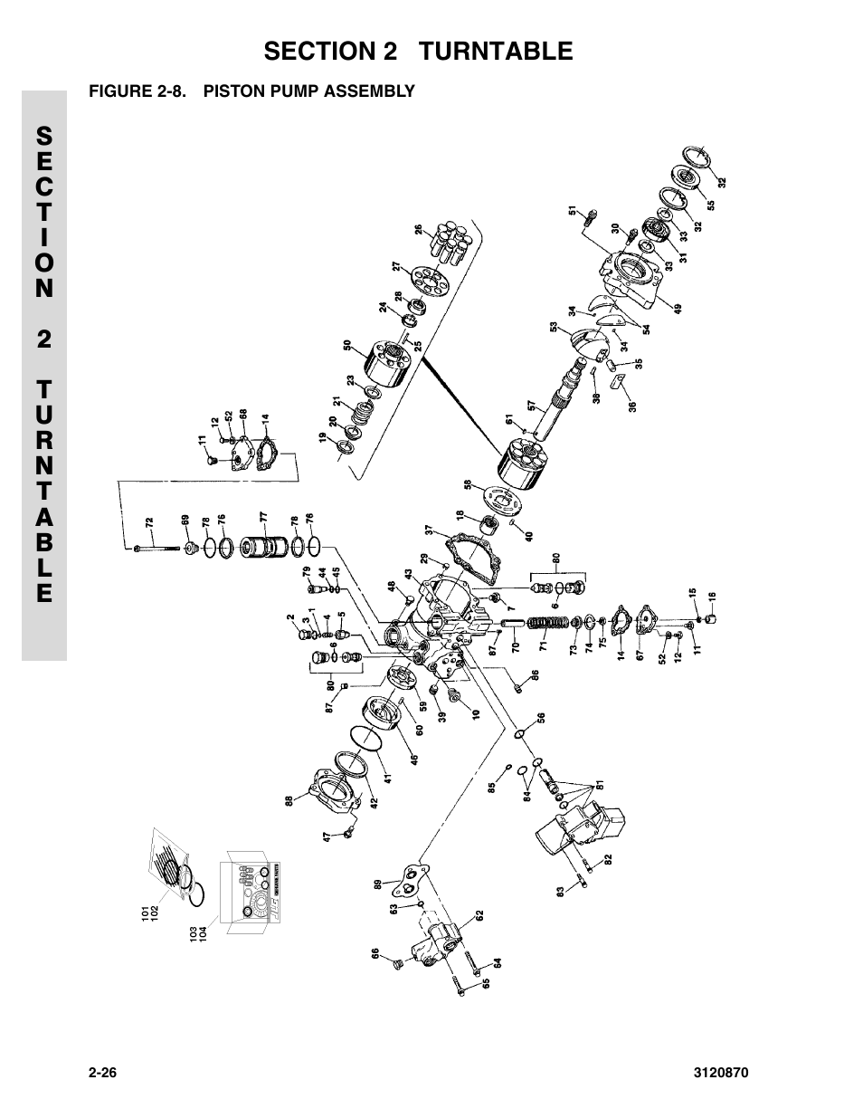 Figure 2-8. piston pump assembly, Piston pump assembly -26 | JLG 450AJ Parts Manual User Manual | Page 76 / 212