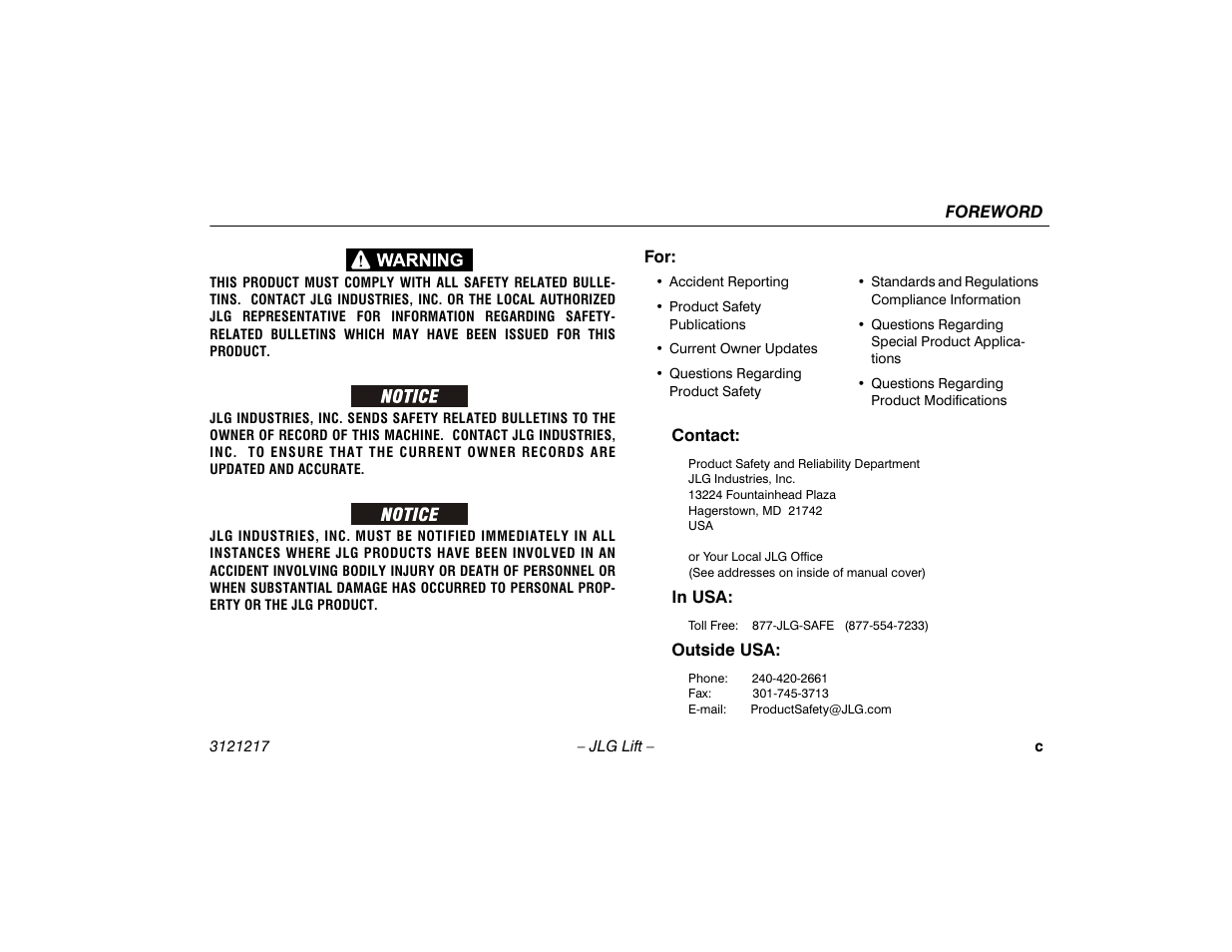 JLG M600 Operator Manual User Manual | Page 5 / 102