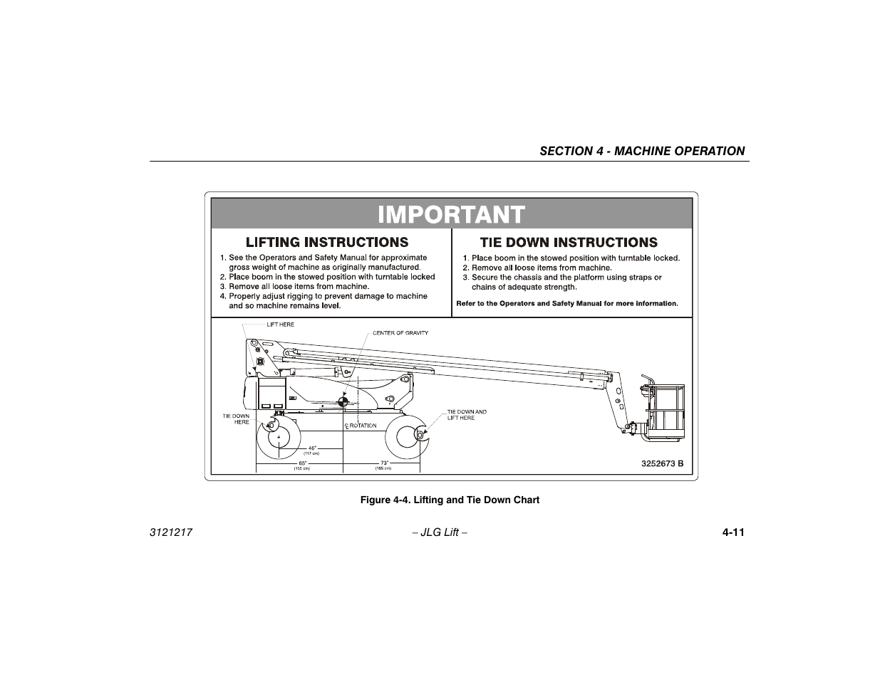 Lifting and tie down chart -11 | JLG M600 Operator Manual User Manual | Page 57 / 102