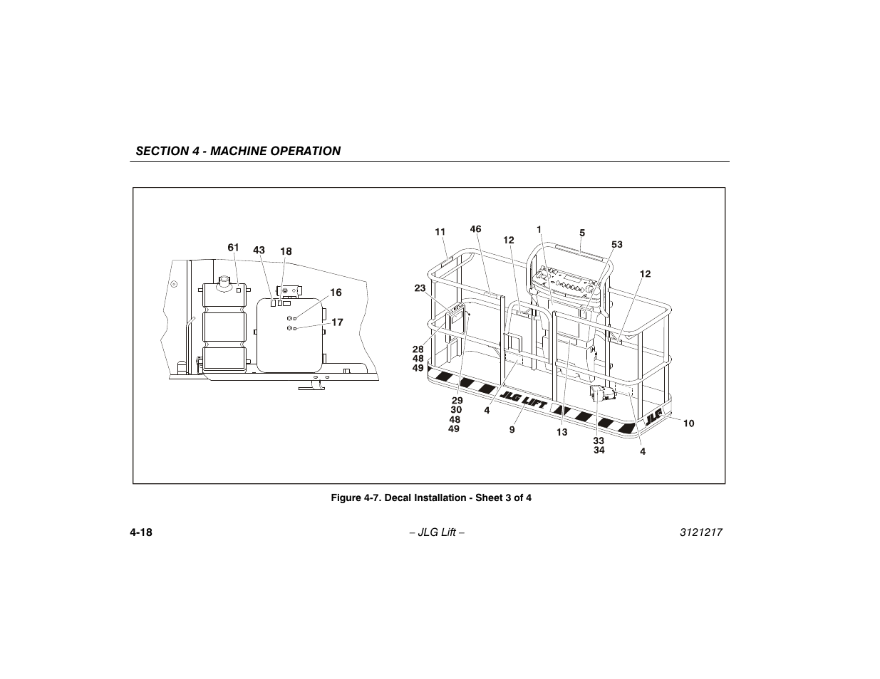 Decal installation - sheet 3 of 4 -18 | JLG M600 Operator Manual User Manual | Page 64 / 102