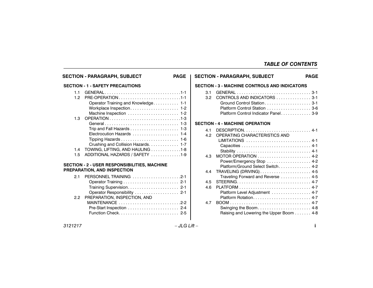 JLG M600 Operator Manual User Manual | Page 7 / 102