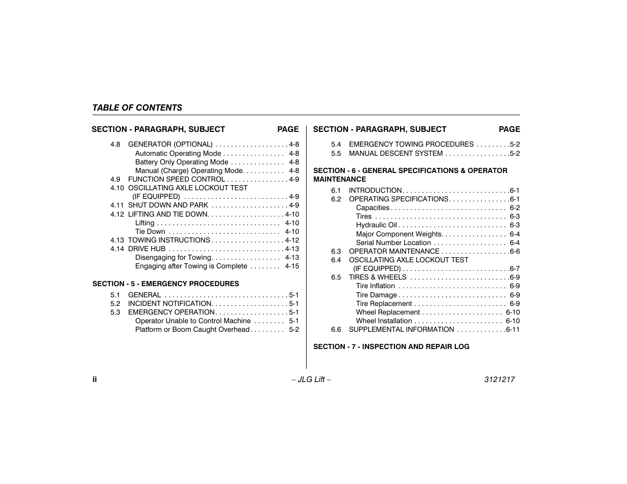 JLG M600 Operator Manual User Manual | Page 8 / 102