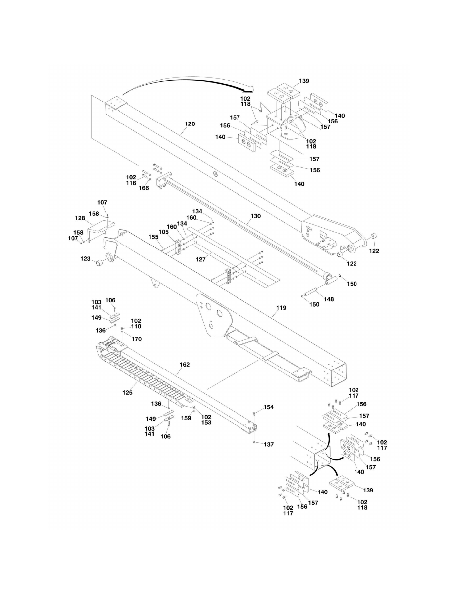 Figure 3-3. main boom assembly | JLG 510AJ Parts Manual User Manual | Page 158 / 294