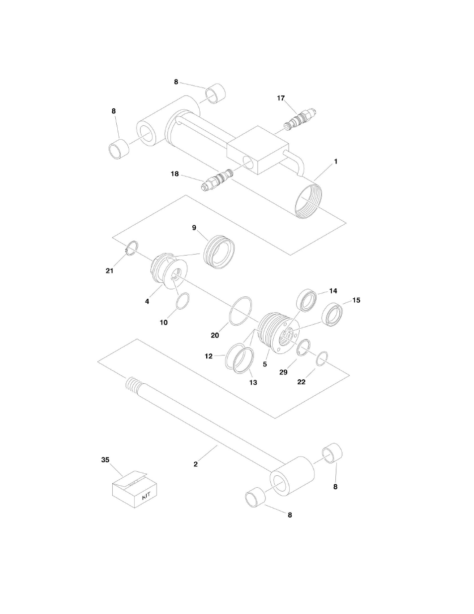 Figure 5-3. level (platform) cylinder assembly | JLG 510AJ Parts Manual User Manual | Page 194 / 294