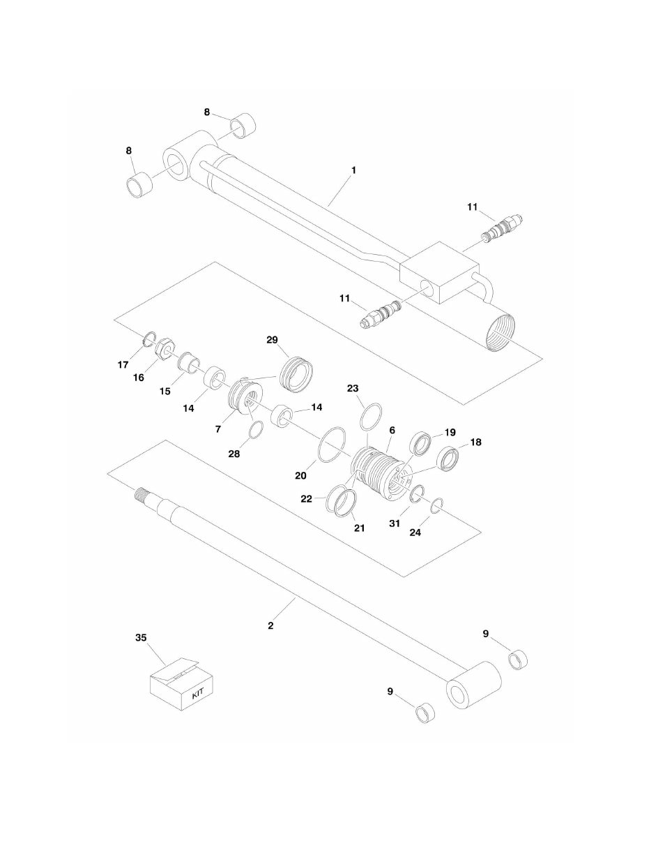 Figure 5-4. lift (jib) cylinder assembly | JLG 510AJ Parts Manual User Manual | Page 196 / 294