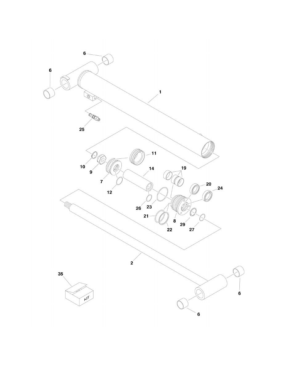 Figure 5-5. lift (main boom) cylinder assembly | JLG 510AJ Parts Manual User Manual | Page 198 / 294