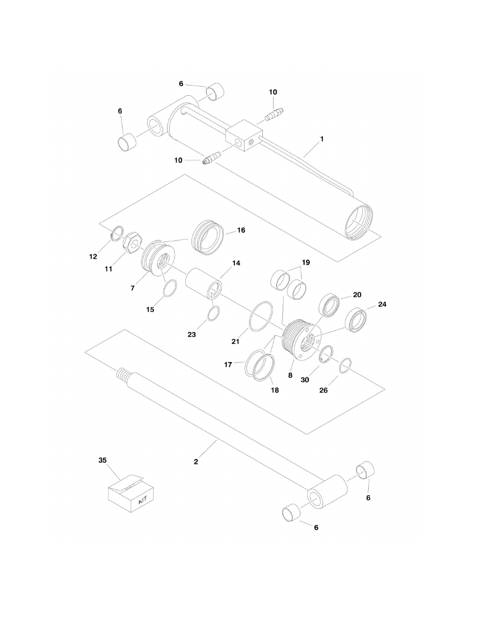 Figure 5-6. lift (tower boom) cylinder assembly | JLG 510AJ Parts Manual User Manual | Page 200 / 294