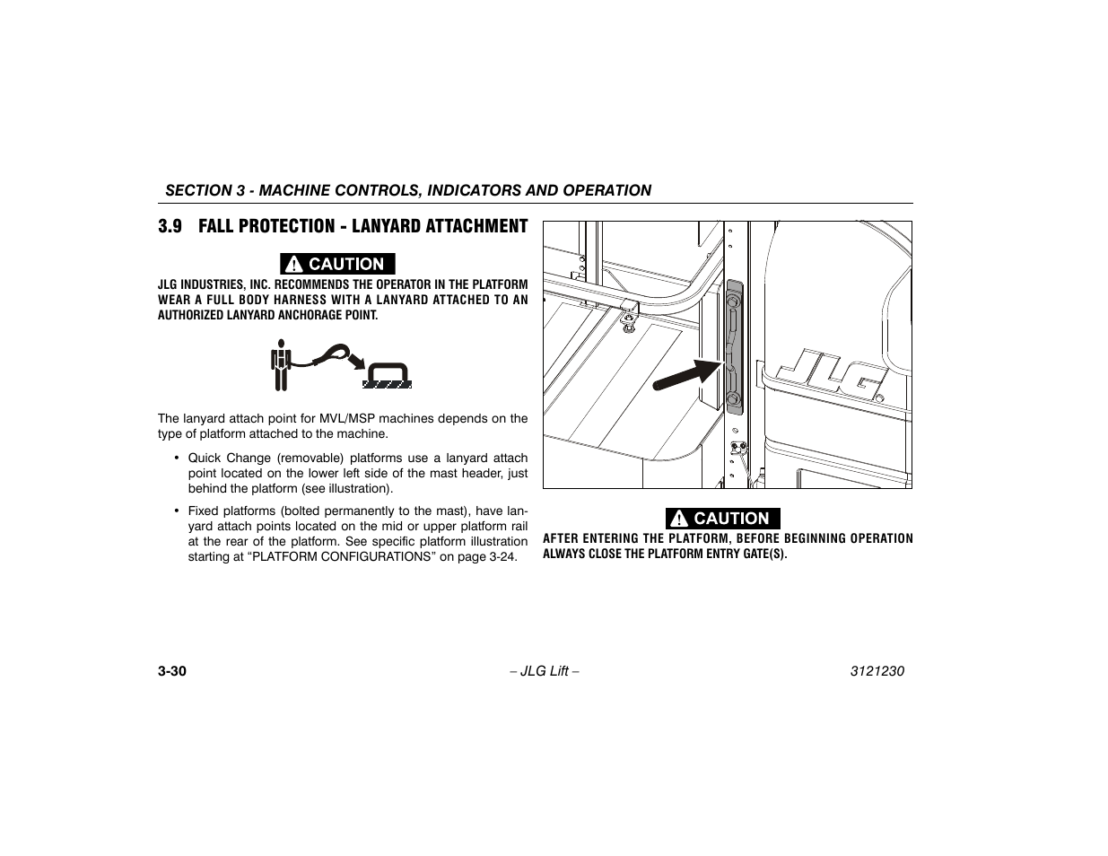 9 fall protection - lanyard attachment, 9 fall protection - lanyard attachment -30 | JLG 15/20MSP Operator Manual User Manual | Page 56 / 108