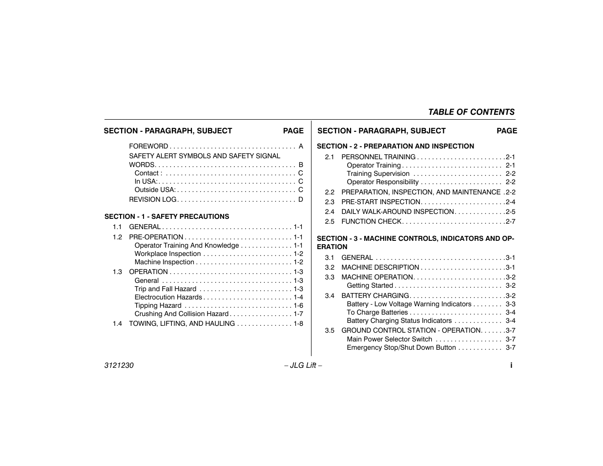 JLG 15/20MSP Operator Manual User Manual | Page 7 / 108