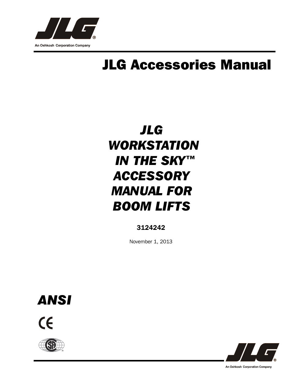 JLG Workstation in the Sky-Boom Lifts User Manual | 132 pages