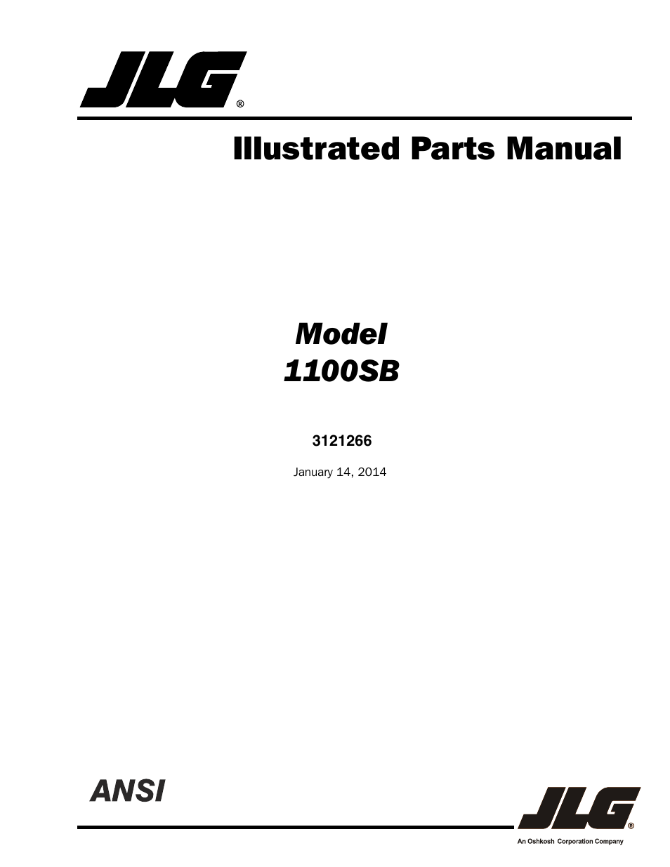 JLG 1100SB Parts Manual User Manual | 276 pages