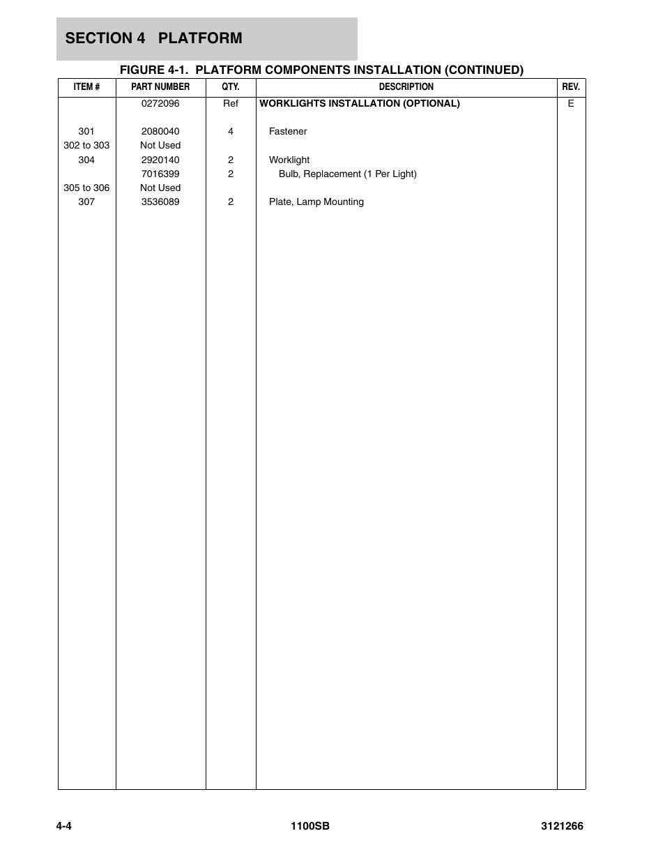 JLG 1100SB Parts Manual User Manual | Page 168 / 276