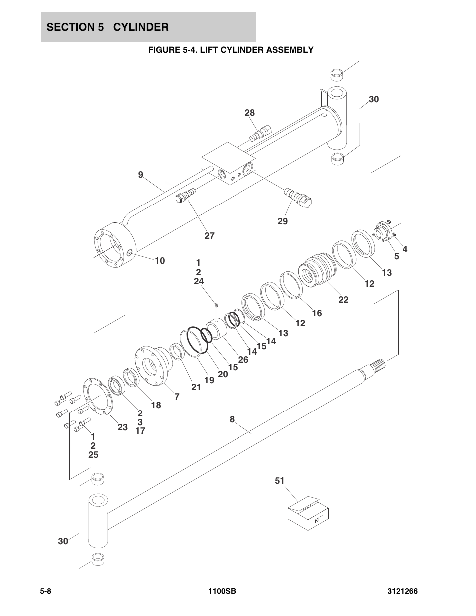 Figure 5-4. lift cylinder assembly | JLG 1100SB Parts Manual User Manual | Page 194 / 276