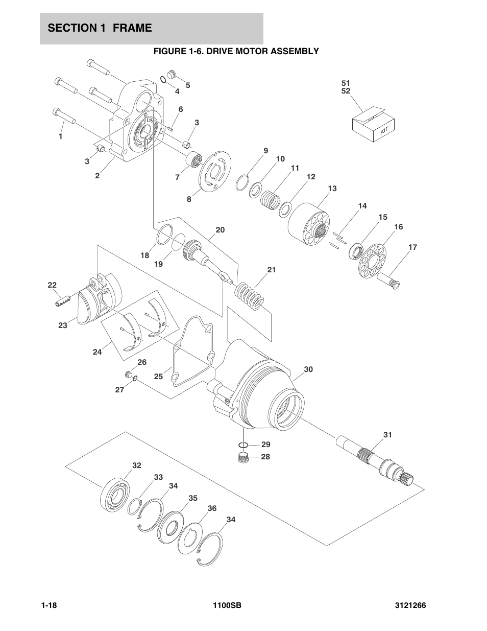Figure 1-6. drive motor assembly | JLG 1100SB Parts Manual User Manual | Page 24 / 276