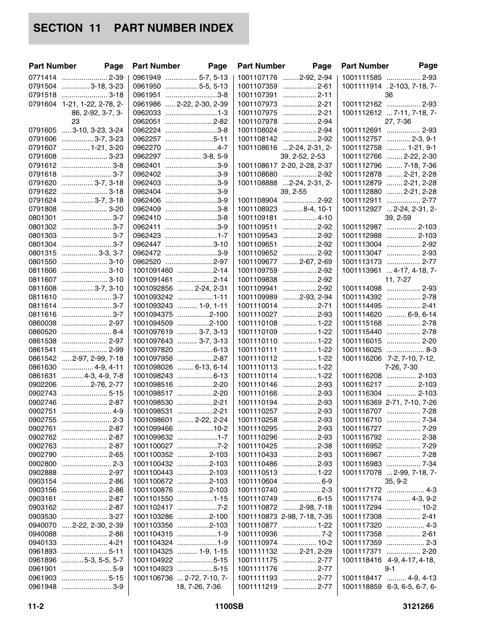 JLG 1100SB Parts Manual User Manual | Page 264 / 276