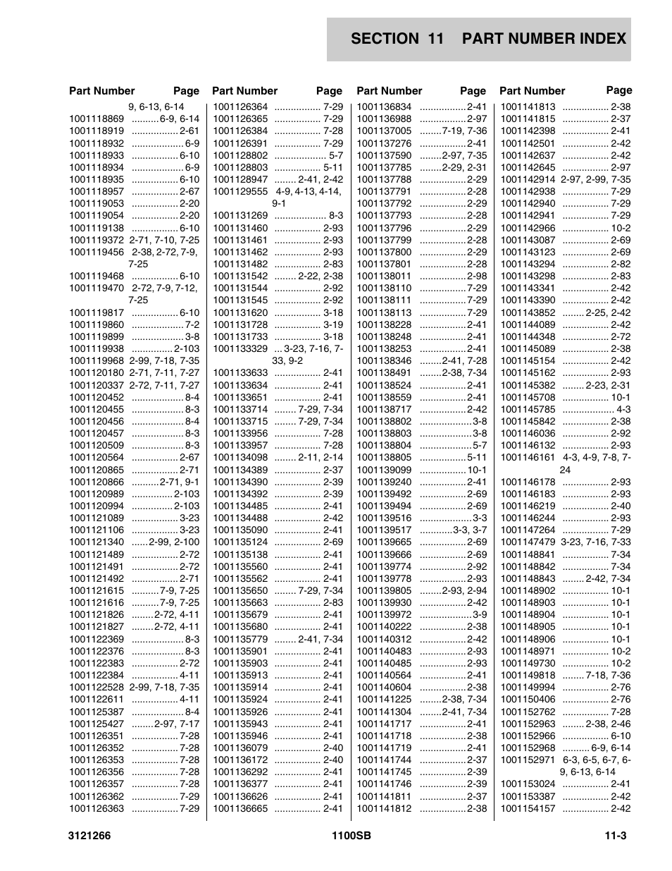 JLG 1100SB Parts Manual User Manual | Page 265 / 276