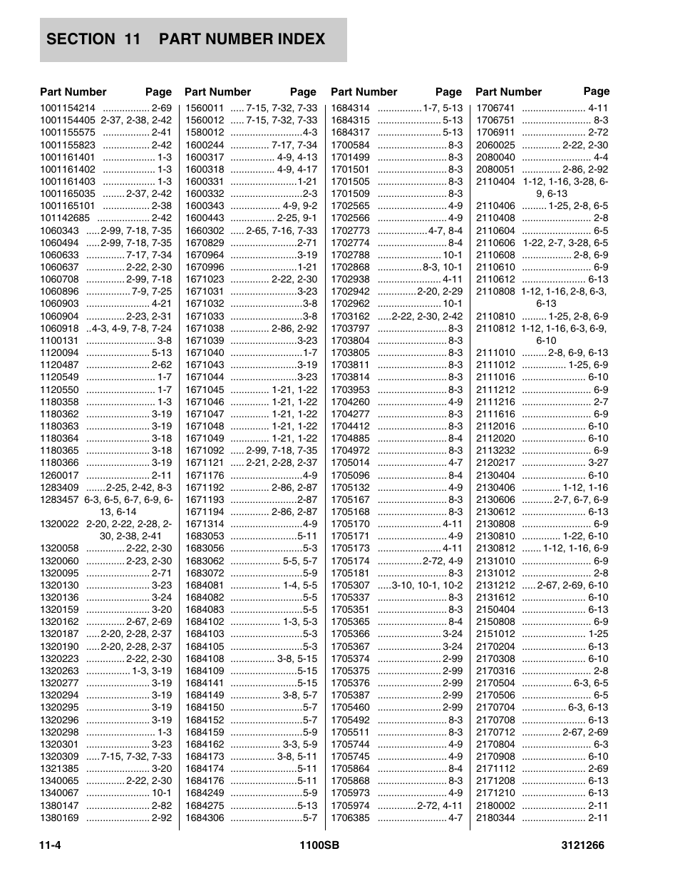 JLG 1100SB Parts Manual User Manual | Page 266 / 276