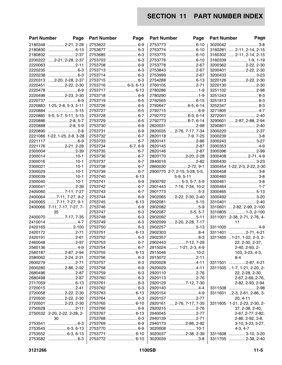 JLG 1100SB Parts Manual User Manual | Page 267 / 276